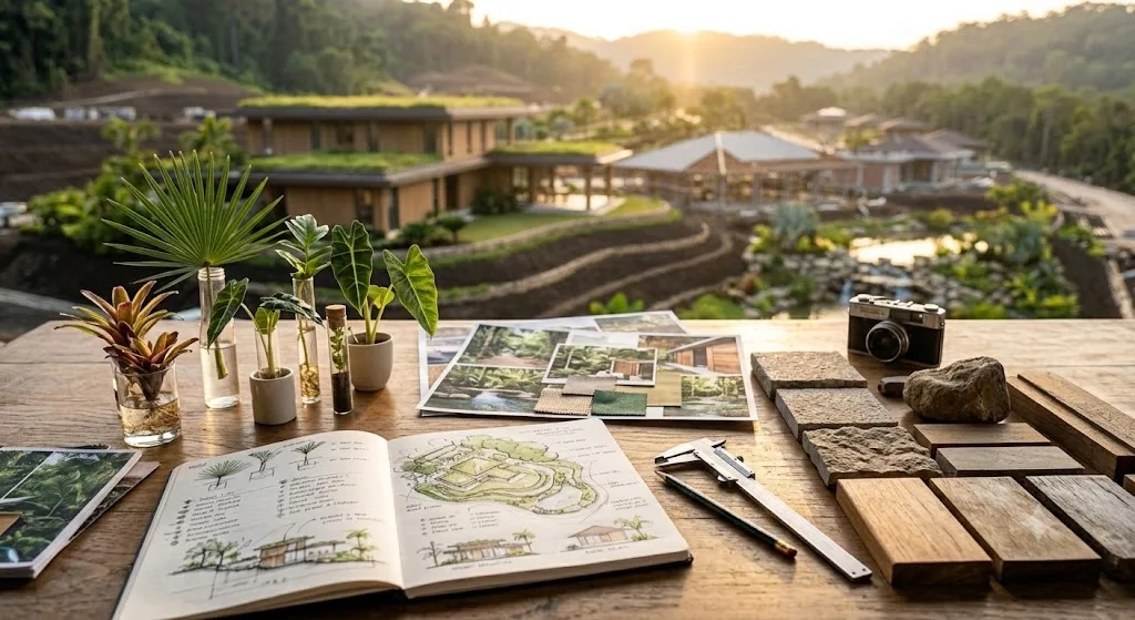 Landscape design plans and materials